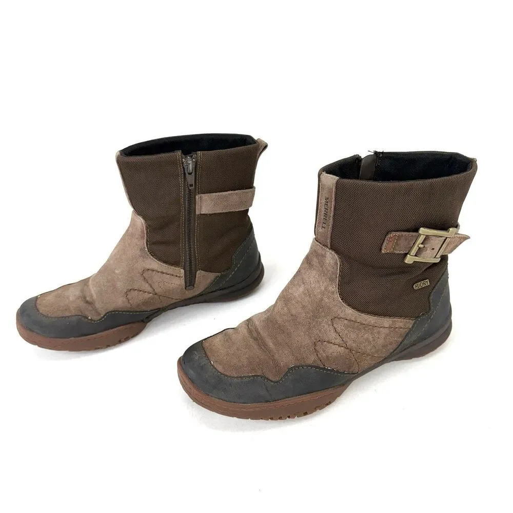 MERRELL New Albany Sky Women’s 8 Waterproof Zip Short Boot Expresso Brown